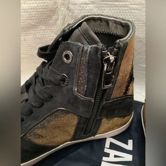 Zadig & Voltaire High Flash Shift Sparkle Leather Sneakers High T…​​​ - Picture 3 of 15